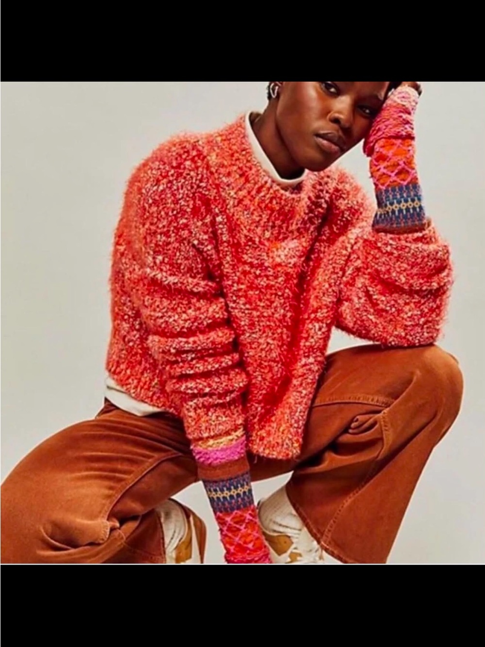 Free People Vibrant Red Women's Turtleneck Sweater